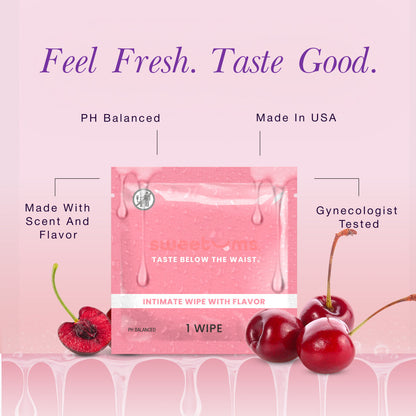 sweetums cherry flavored intimate wipes